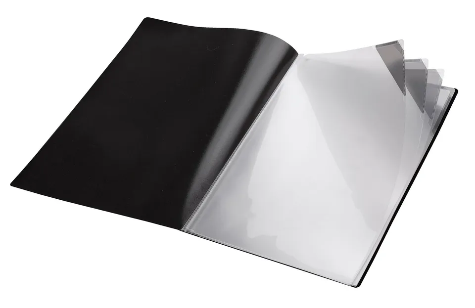 veloflex-sichtmappe-diamond-din-a4-pp-schwarz-mit-4-sichttaschen image 1