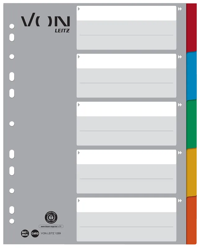 leitz-von-register-a4-5-teilig-maxi-10er-pack-mehrfarbig-12890000 image 1