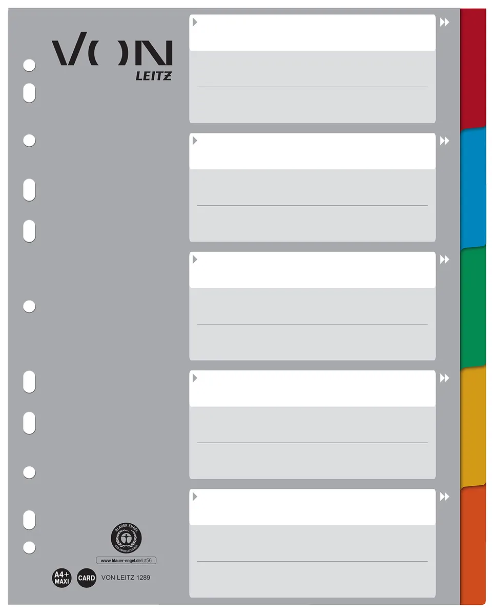 leitz-von-register-a4-5-teilig-maxi-10er-pack-mehrfarbig-12890000 image 1