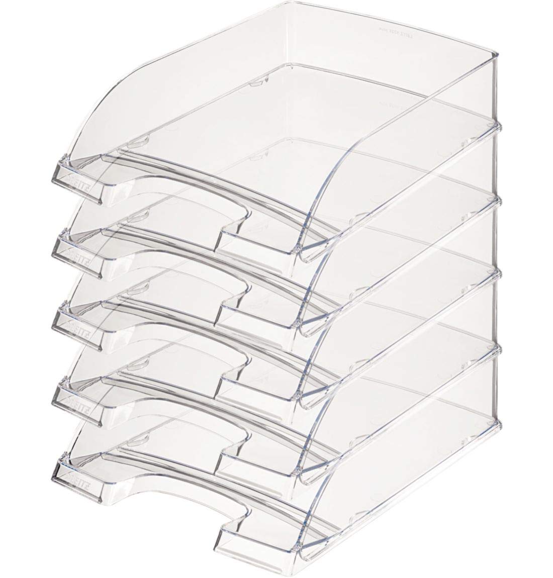 leitz-plus-briefkorb-standard-a4-glasklar-5er-pack-stapelbar image 1