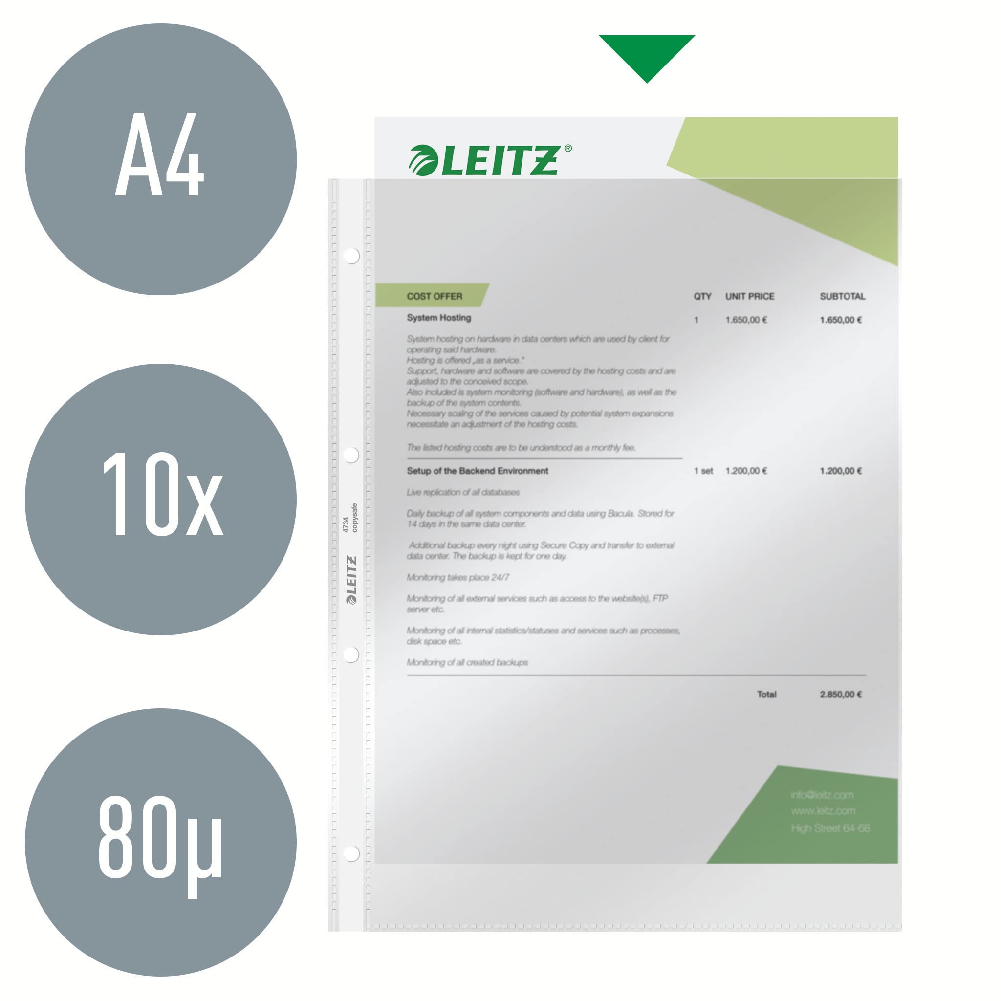 leitz-super-premium-prospekth-llen-a4-glasklar-gl-nzend-10-st-ck-0-08-mm image 2