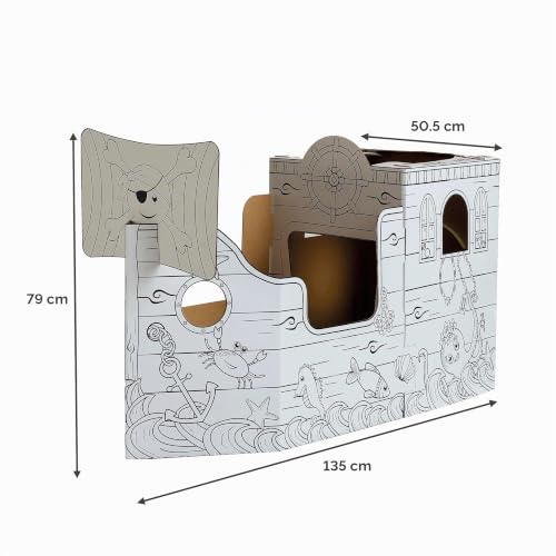 bankers-box-piratenschiff-spielhaus-xl-79-x-135-cm-ausmalbares-papphaus-ab-3-jah image 8