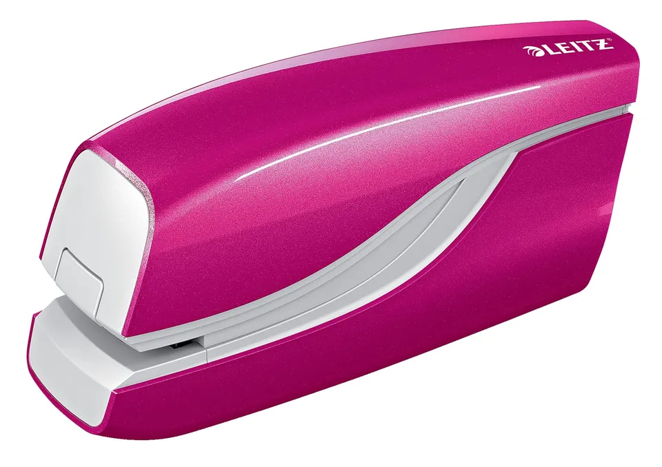 leitz-wow-elektrisches-heftger-t-55661023-pink-metallic-10-blatt-batteriebetrieb image 1