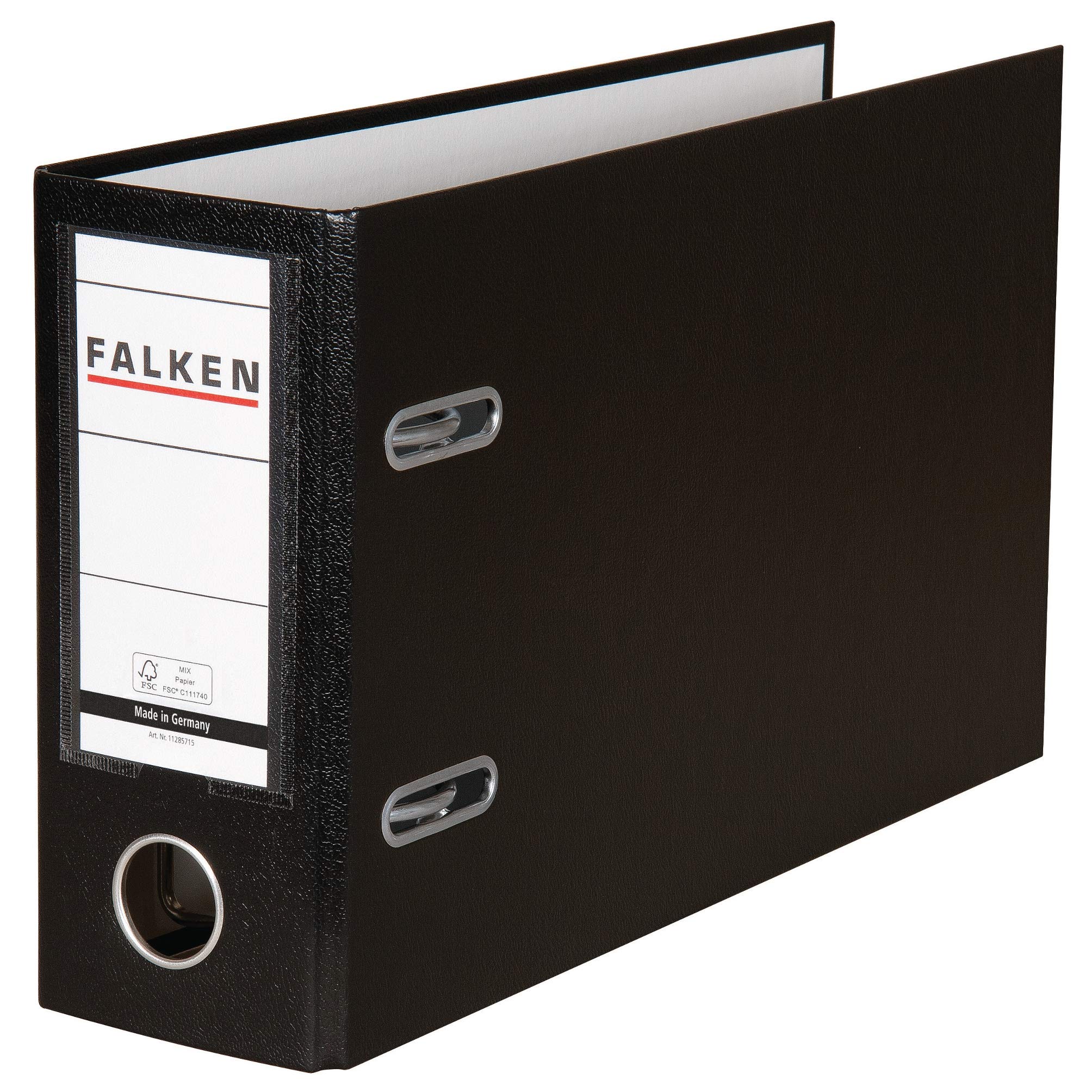 falken-pp-color-kunststoff-ordner-din-a5-quer-80-mm-schwarz-mit-wechselfenster image 1