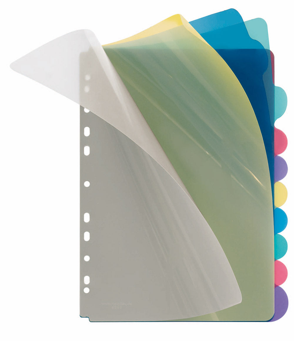 veloflex-veloform-register-10-teilig-din-a4-blanko-5-farbig-transparent image 1