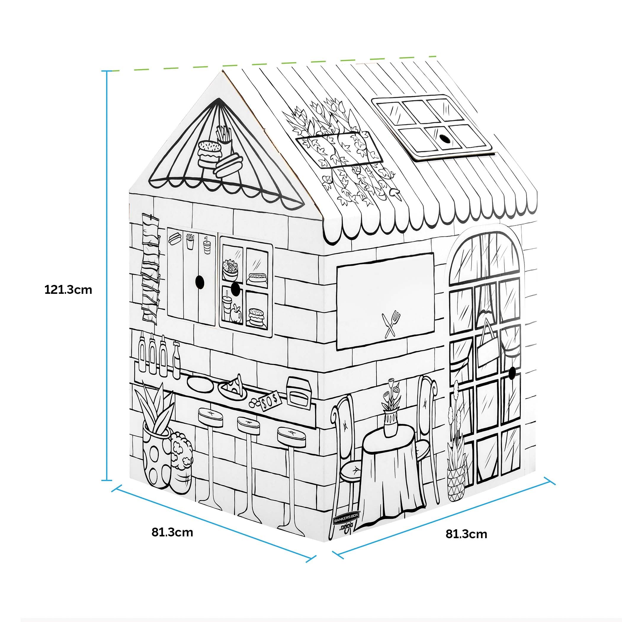 bankers-box-atplay-treats-eats-papp-spielhaus-xl-81-3x81-3x121-3-cm image 2