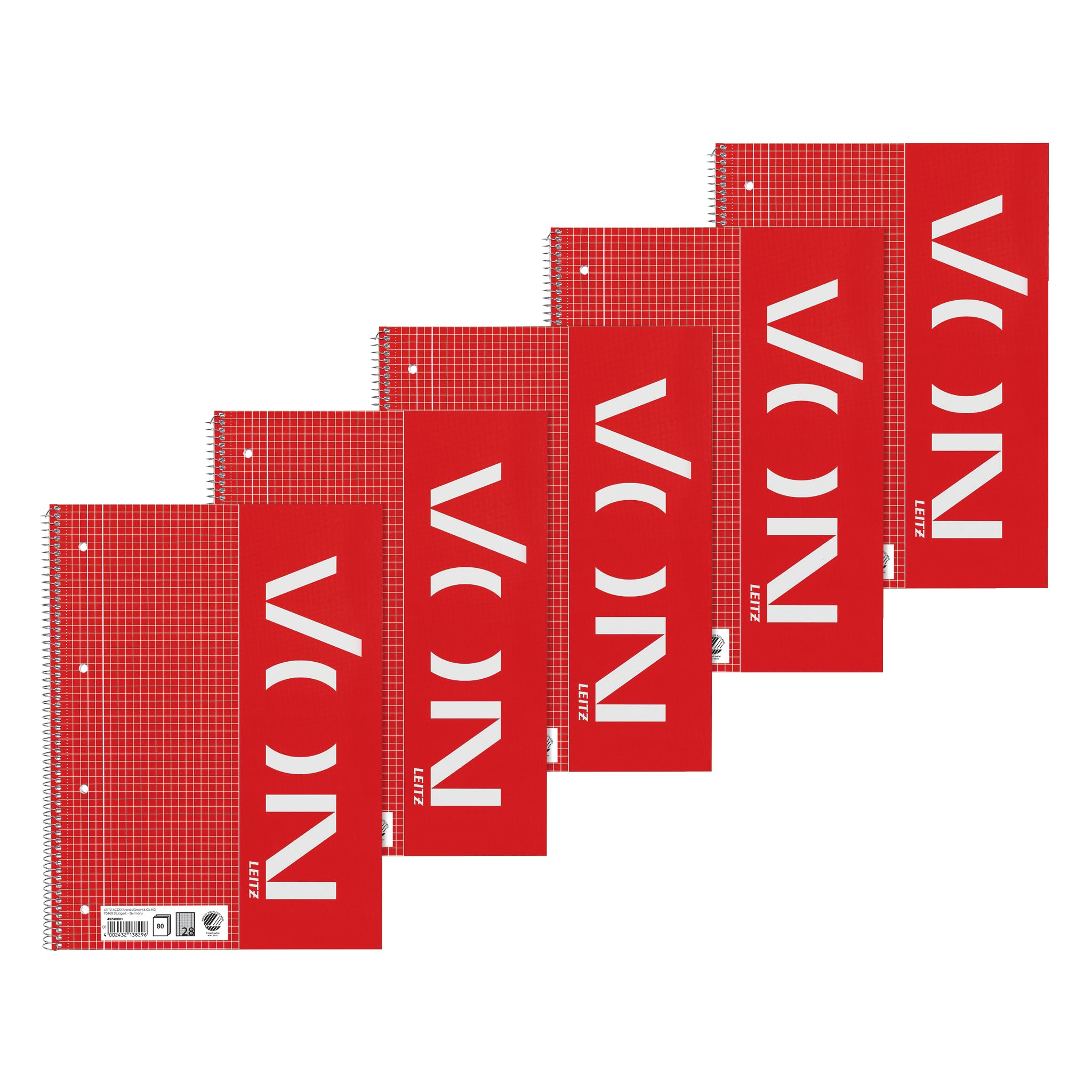 von-leitz-collegeblock-a4-kariert-mit-doppelrand-5er-pack-45740001 image 1