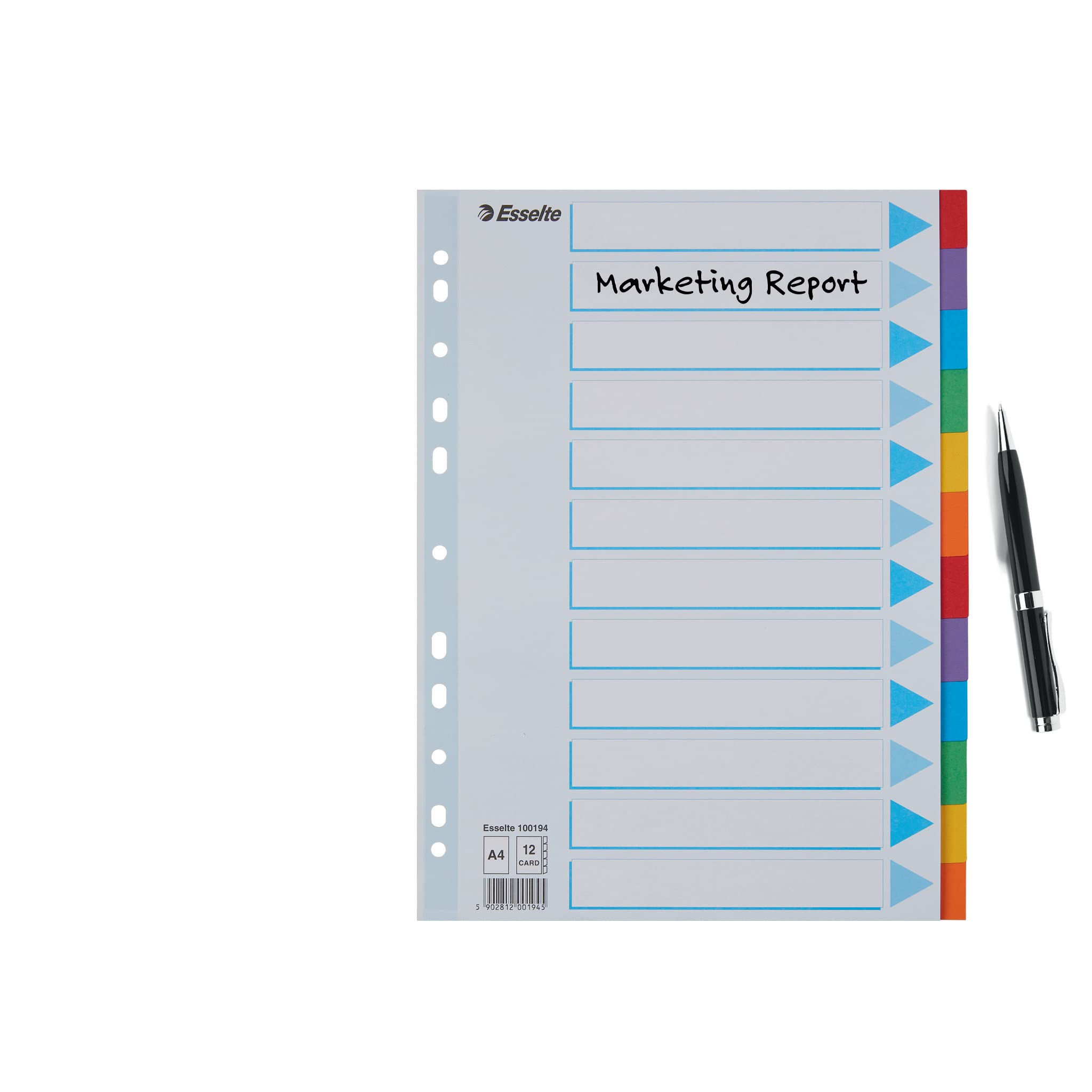 esselte-register-a4-12-teilig-mehrfarbig-recyclingkarton-mit-deckblatt image 6