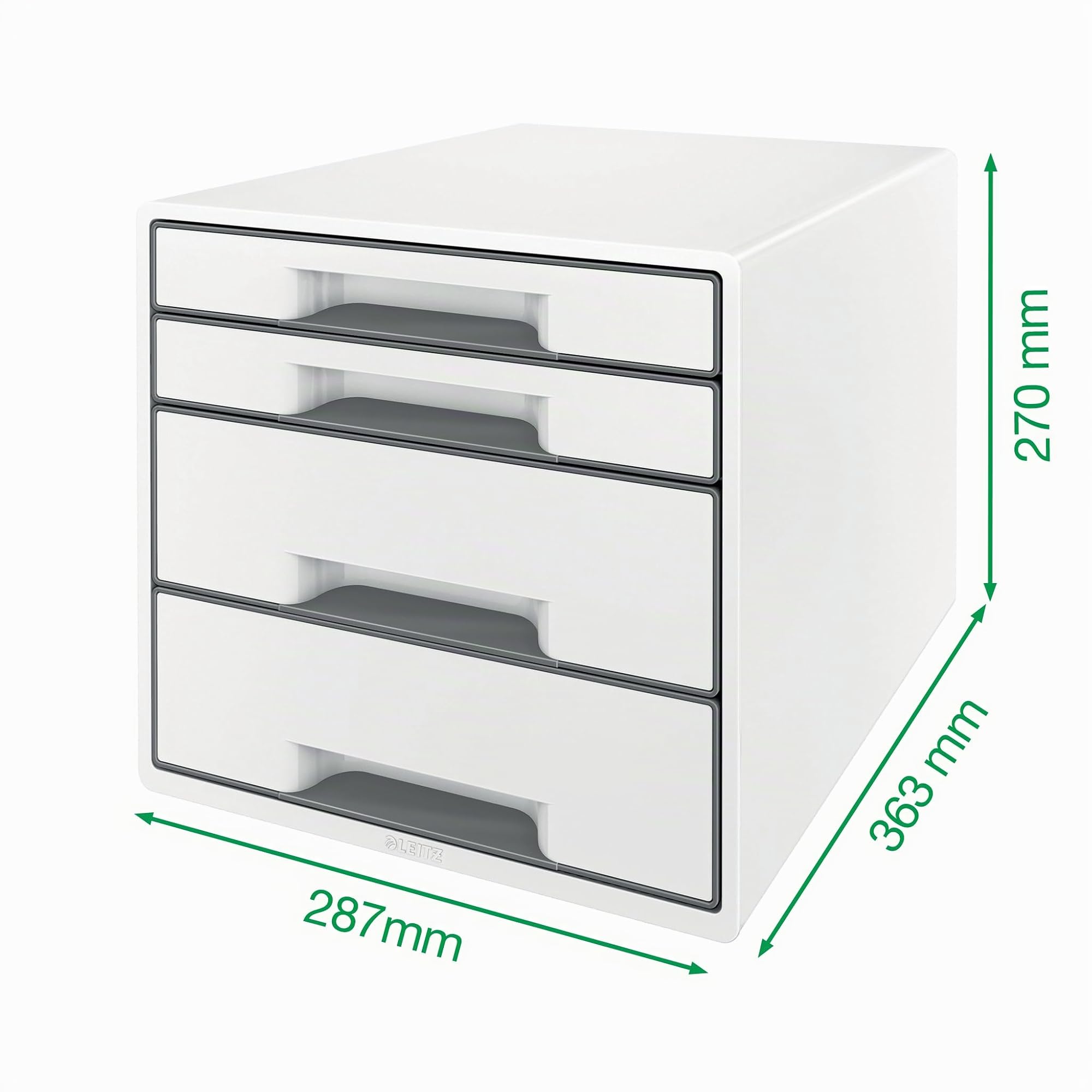 leitz-cube-wow-schubladenbox-a4-mit-4-f-chern-wei-schwarz image 3