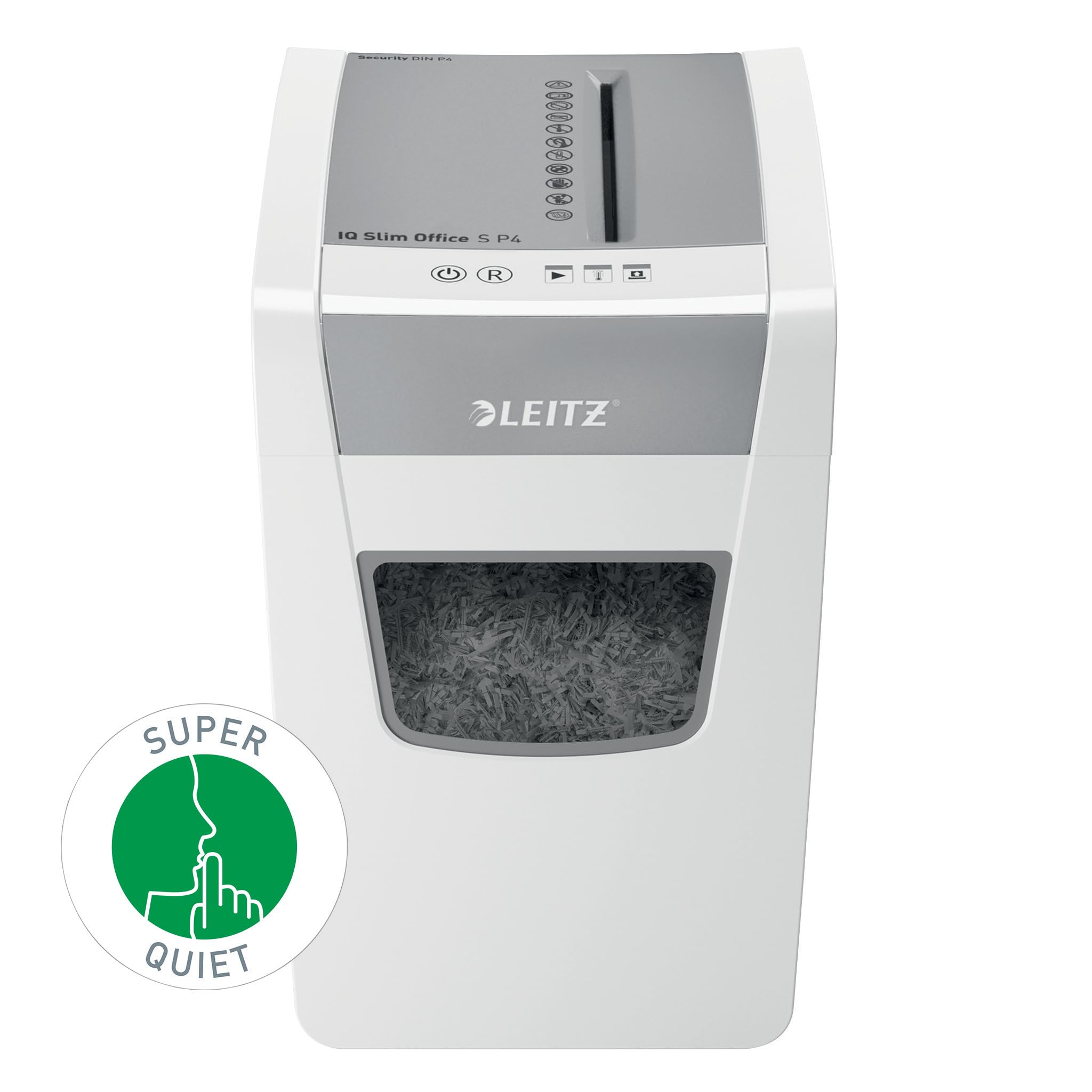 leitz-iq-aktenvernichter-office-s-slim-p4-partikelschnitt-23l-wei-80980000 image 2