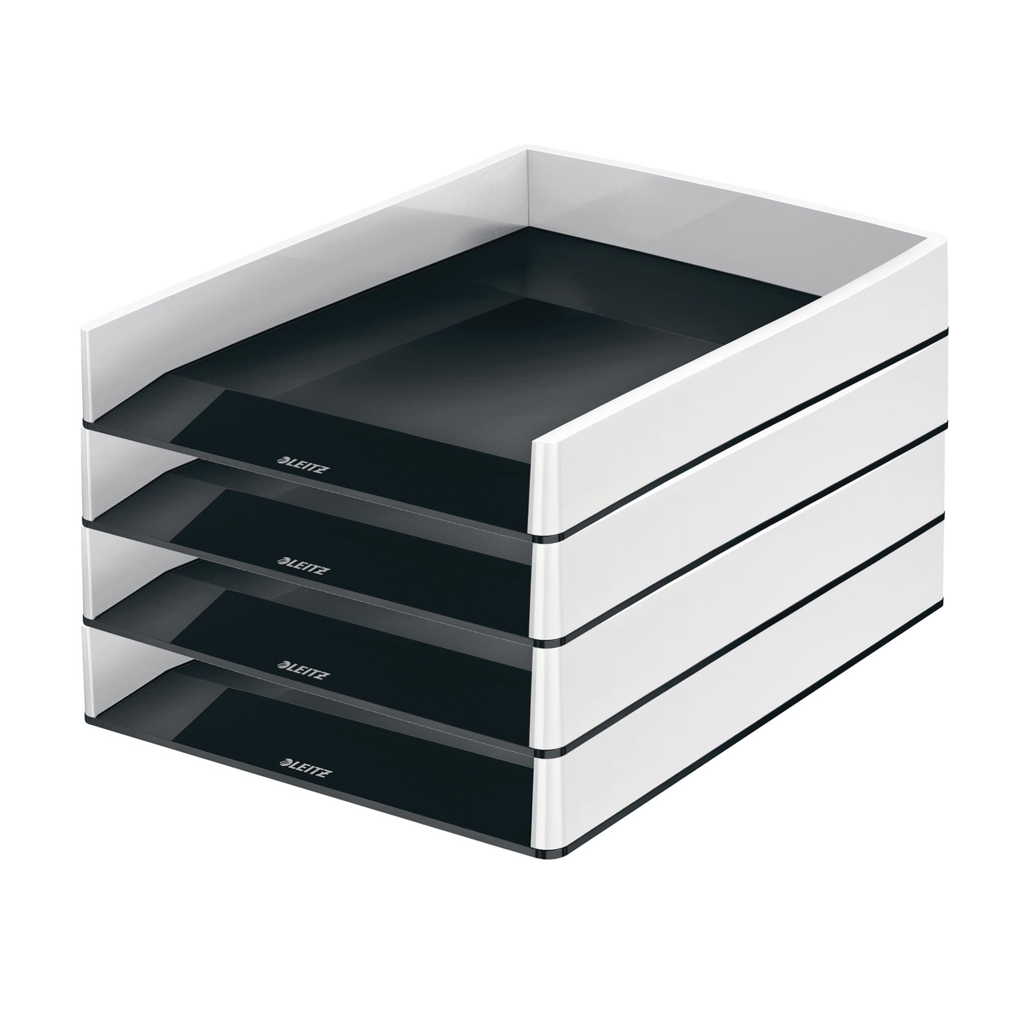 leitz-briefkorb-a4-4er-pack-duo-colour-schwarz-grau-53610095 image 1
