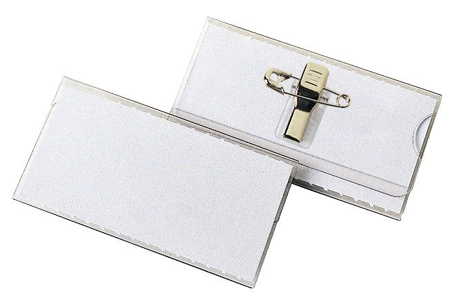veloflex-velocard-namensschild-60-x-30-mm-mit-clip-und-nadel-glasklar image 1
