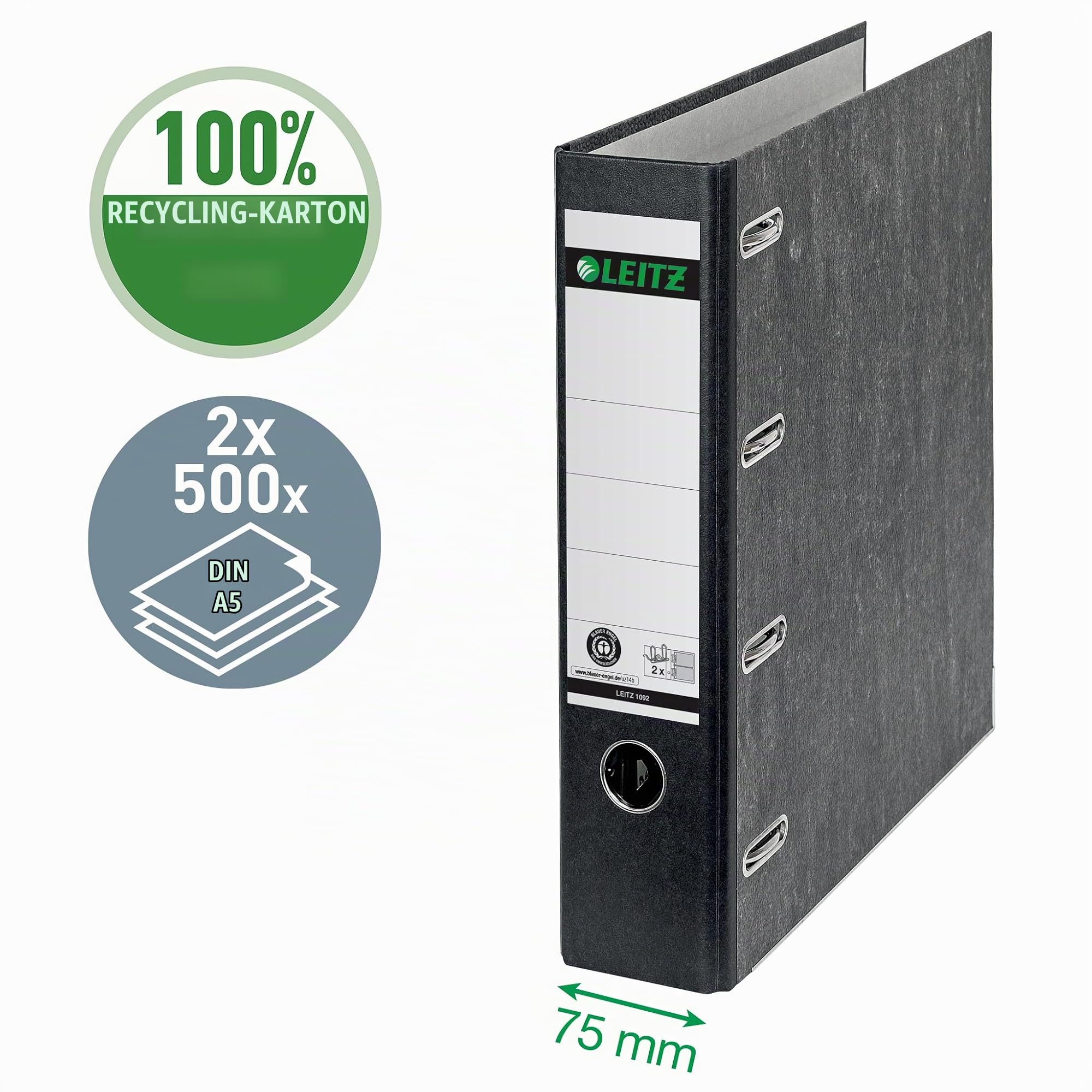 leitz-standard-doppelordner-180-schwarz-10920000 image 2