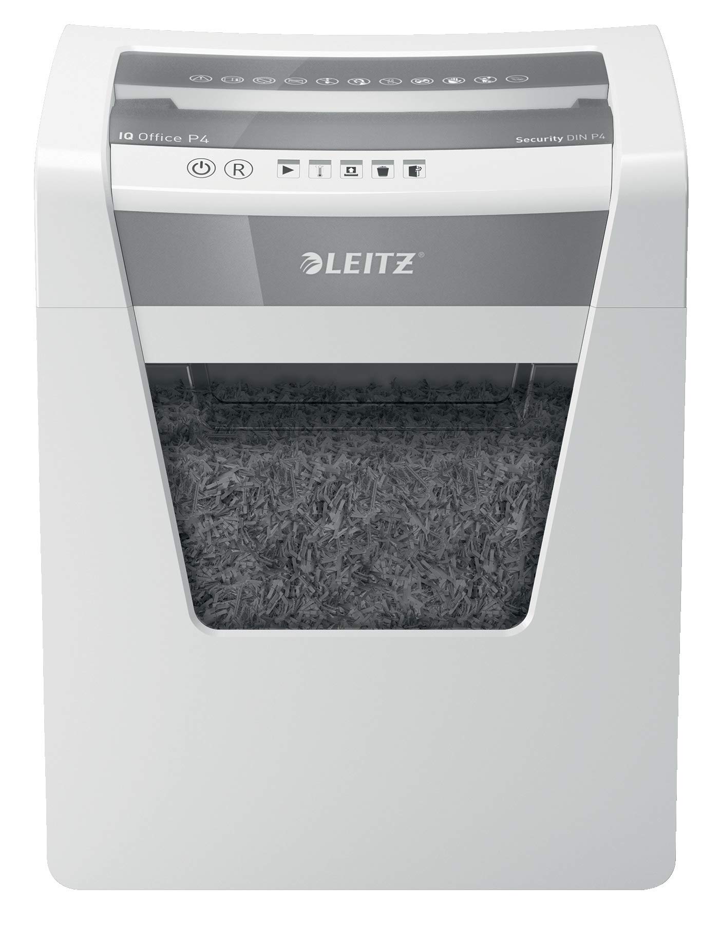 leitz-iq-office-p4-aktenvernichter-kreuzschnitt-15-blatt-23-liter-wei image 2