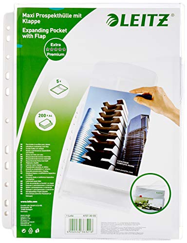 leitz-maxi-prospekth-llen-mit-klappe-a4-0-17-mm-f-r-200-blatt-5-st-ck image 4
