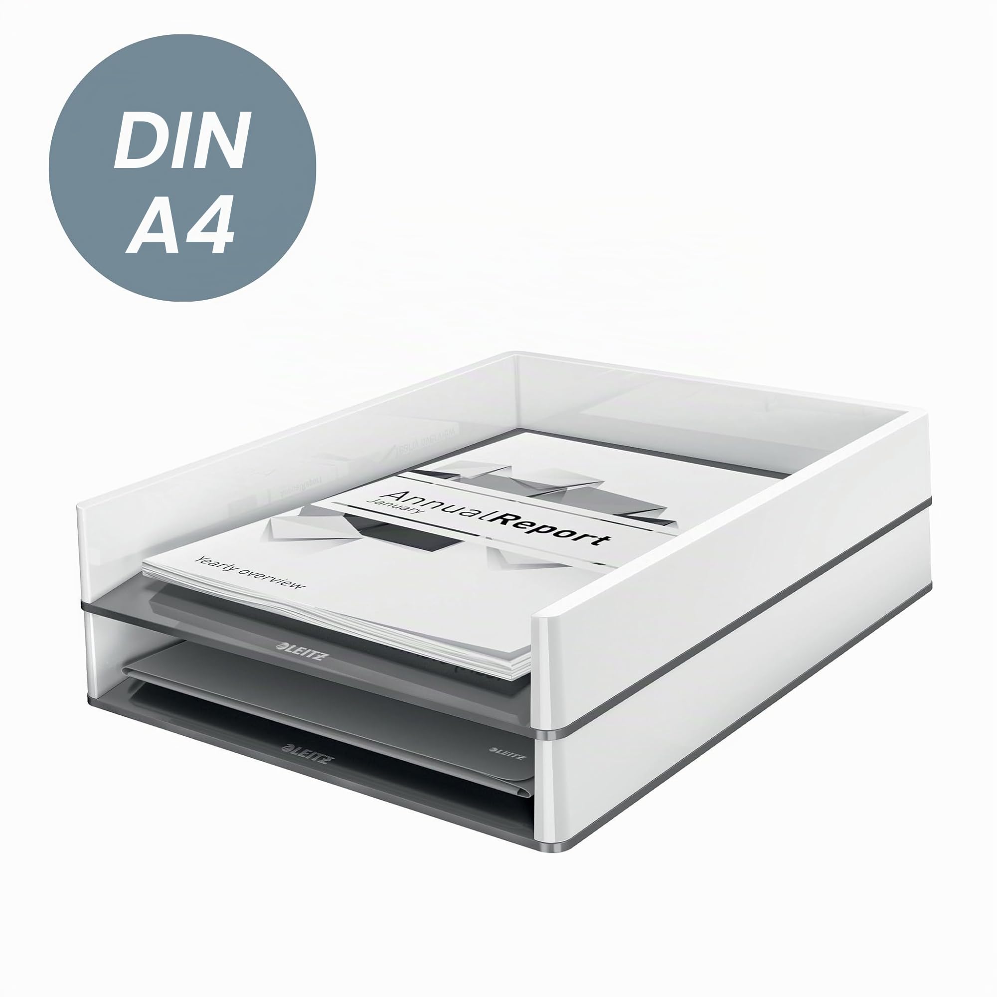 leitz-briefkorb-a4-4er-pack-duo-colour-schwarz-grau-53610095 image 3
