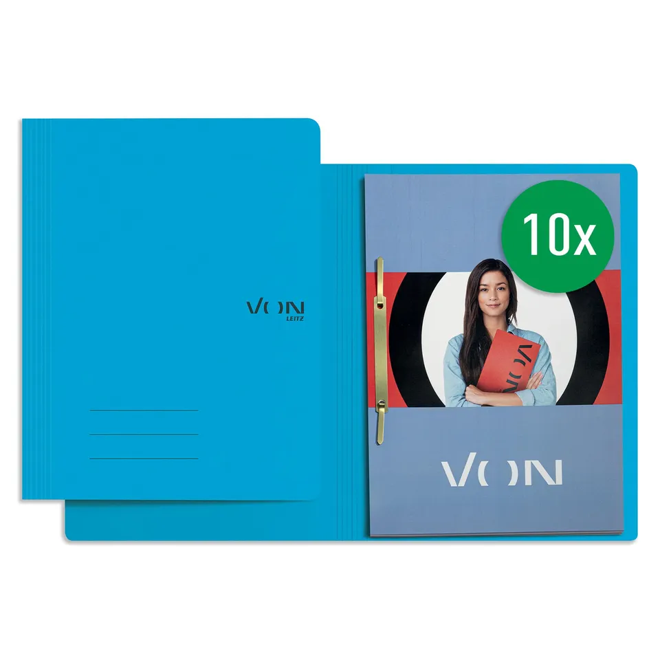 von-leitz-schnellhefter-a4-10er-pack-blau-recycling-30160035 image 1