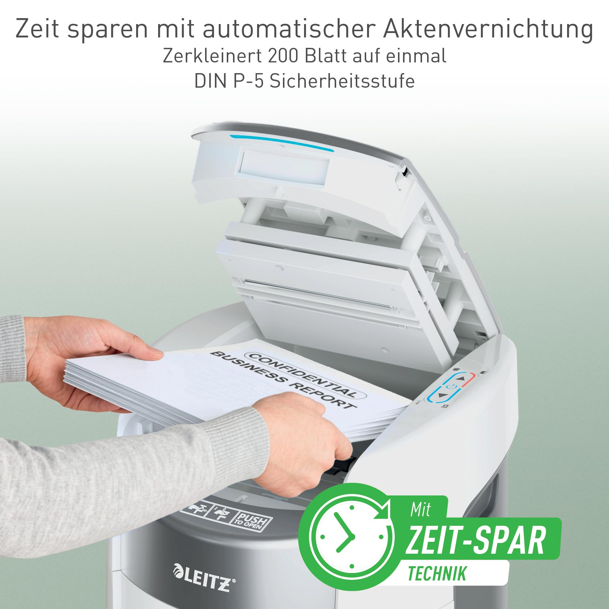 leitz-iq-optimax-autofeed-200-aktenvernichter-p5-200-blatt-21-liter image 2