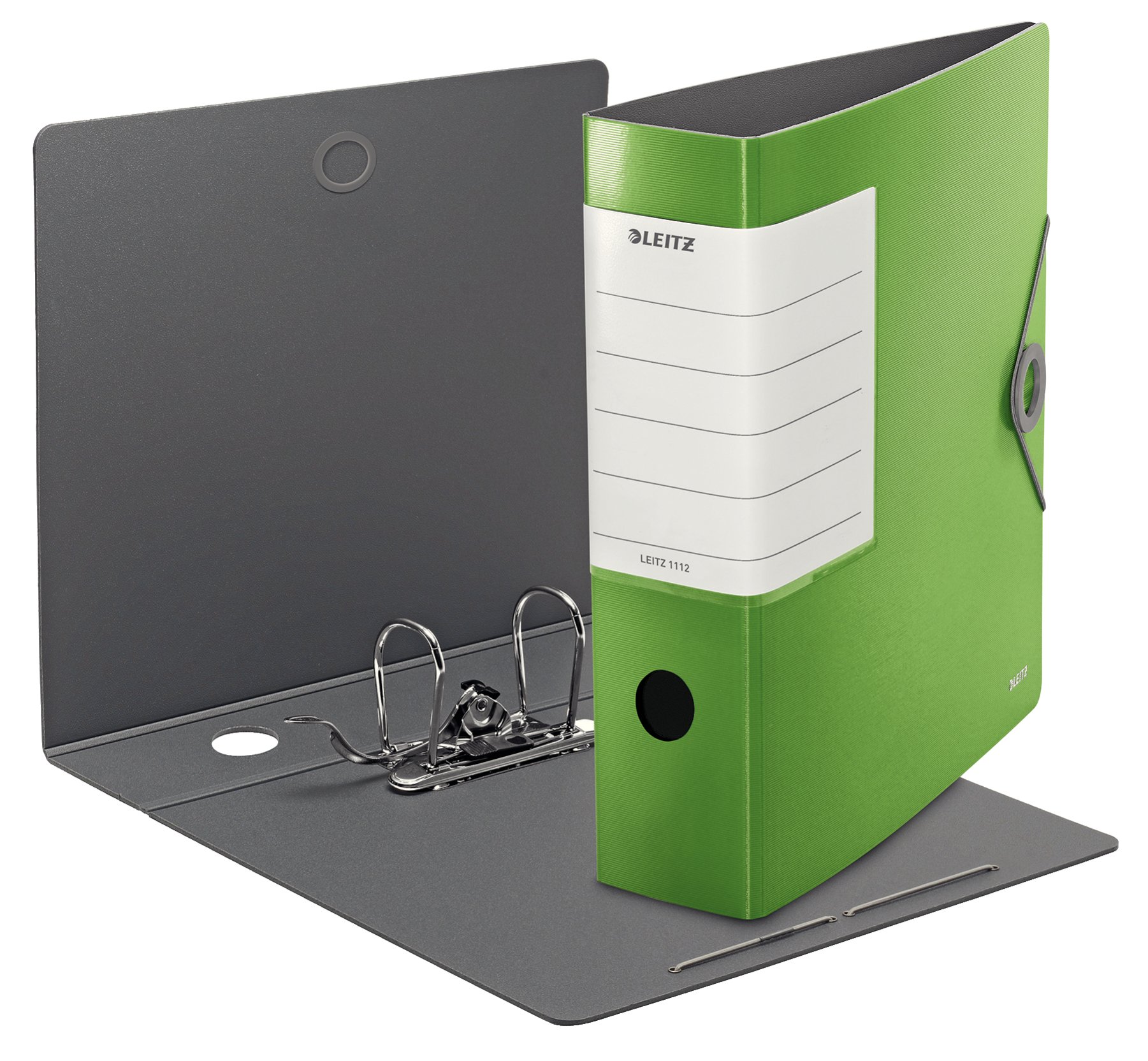 leitz-180-solid-qualit-ts-ordner-a4-82-mm-r-cken-hellgr-n-mit-gummiband-11120050 image 2