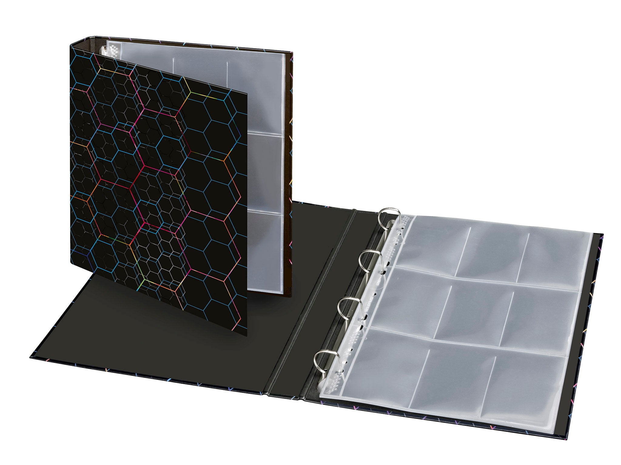 veloflex-ringbuch-f-r-sammelkarten-din-a4-karton-4-ring-inkl-10-sammelh-llen image 2