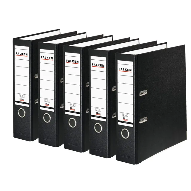 falken-pp-color-kunststoff-ordner-din-a4-8-cm-schwarz-5-st-ck image 1