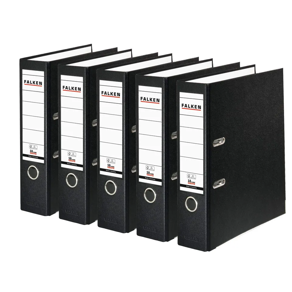 falken-pp-color-kunststoff-ordner-din-a4-8-cm-schwarz-5-st-ck image 1