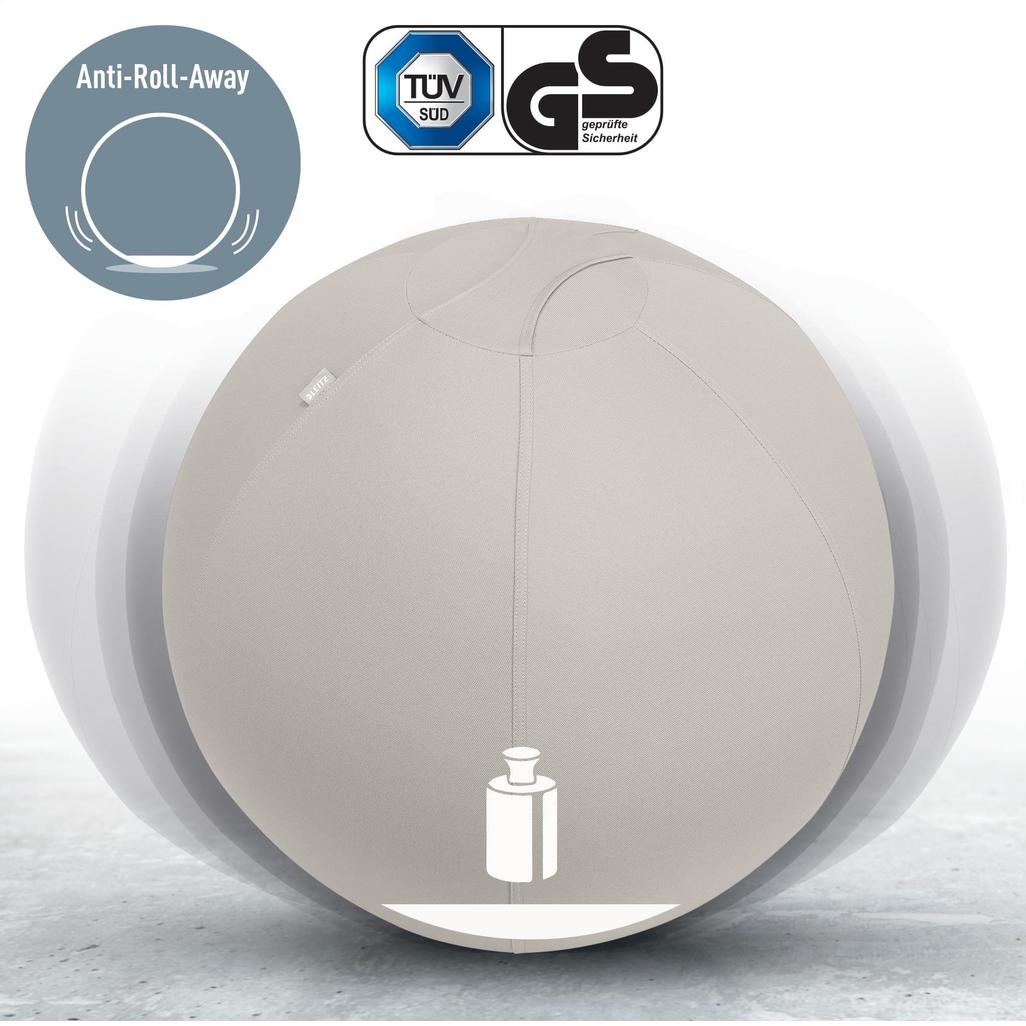 leitz-ergo-active-sitzball-65-cm-65420085-hellgrau-mit-bezug-und-pumpe image 4