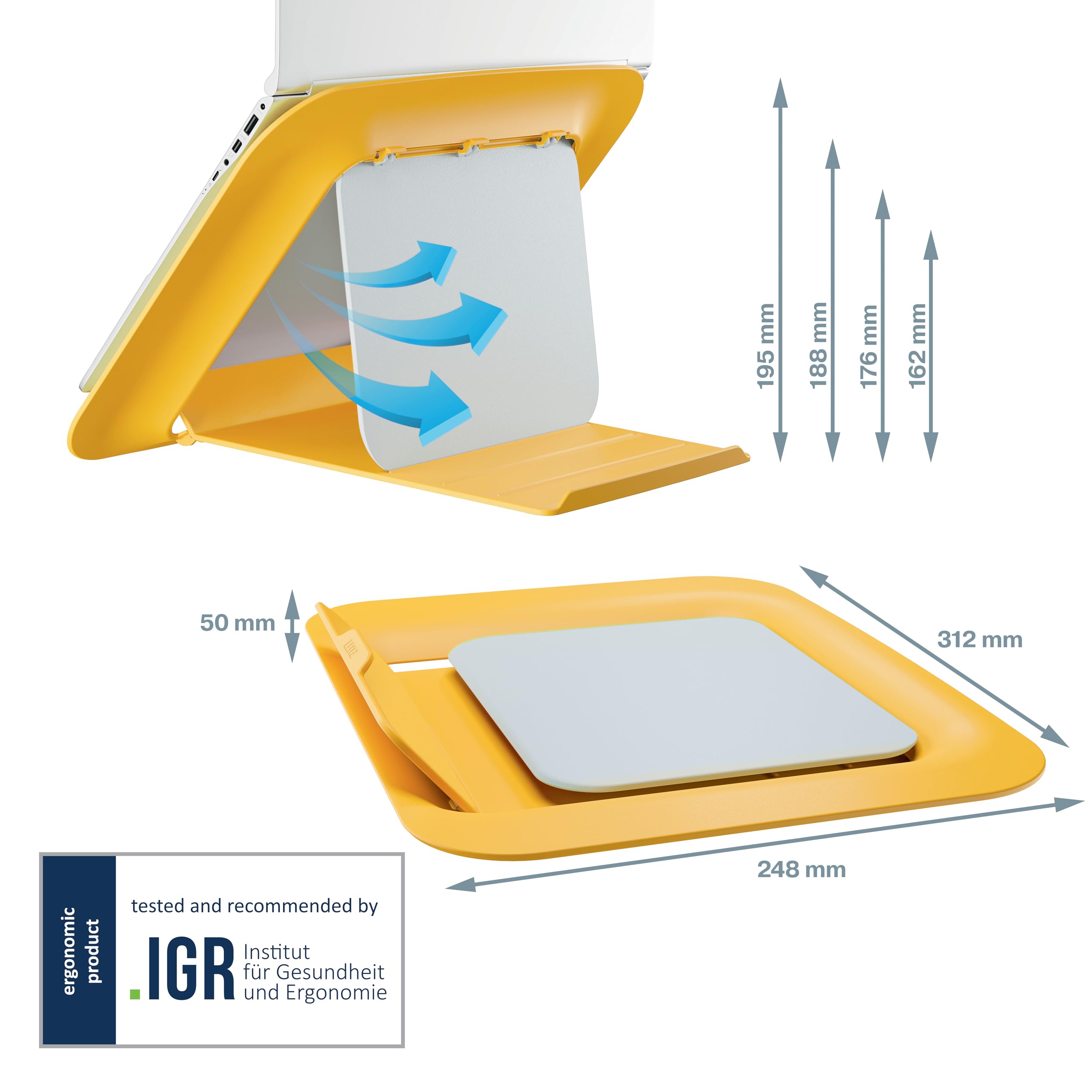 leitz-ergo-cosy-laptopst-nder-h-henverstellbar-gelb-64260019 image 5