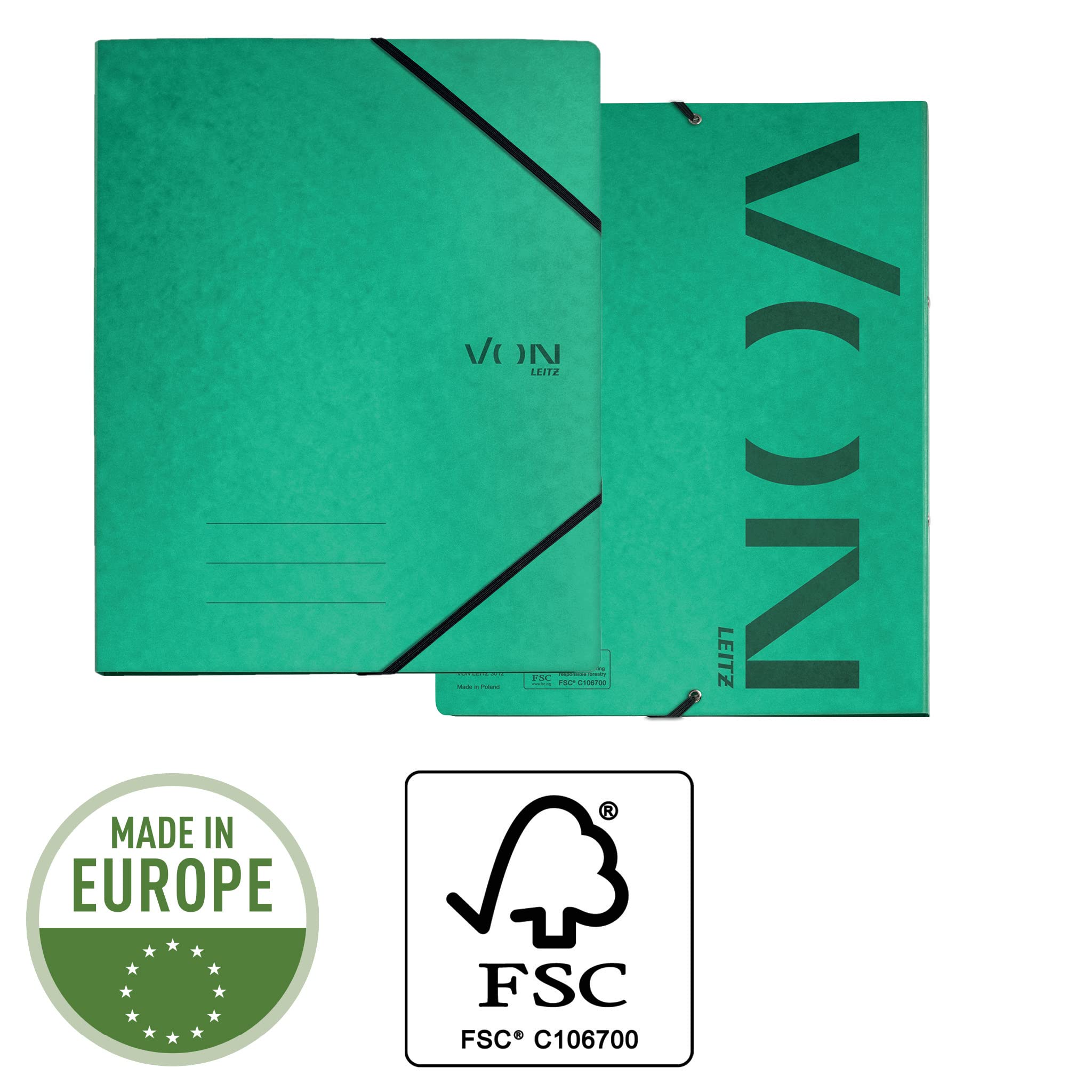 von-leitz-ringbuch-a4-karton-2-ringe-25-mm-gr-n-5-st-ck-f-r-140-blatt image 3