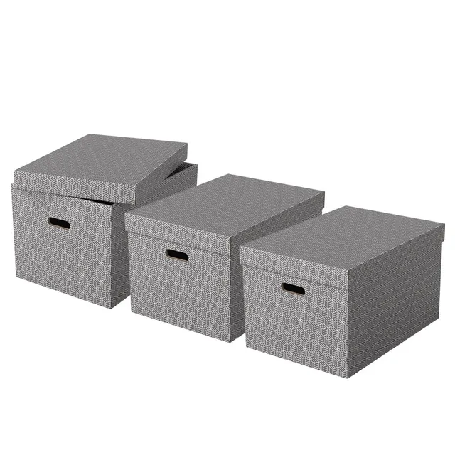 esselte-628287-aufbewahrungsbox-mit-deckel-gro-3er-set-grau-100-recycling-karton image 1