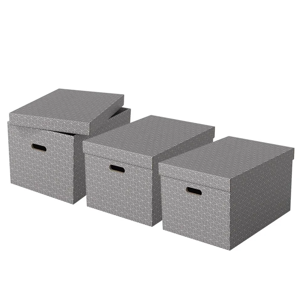 esselte-628287-aufbewahrungsbox-mit-deckel-gro-3er-set-grau-100-recycling-karton image 1
