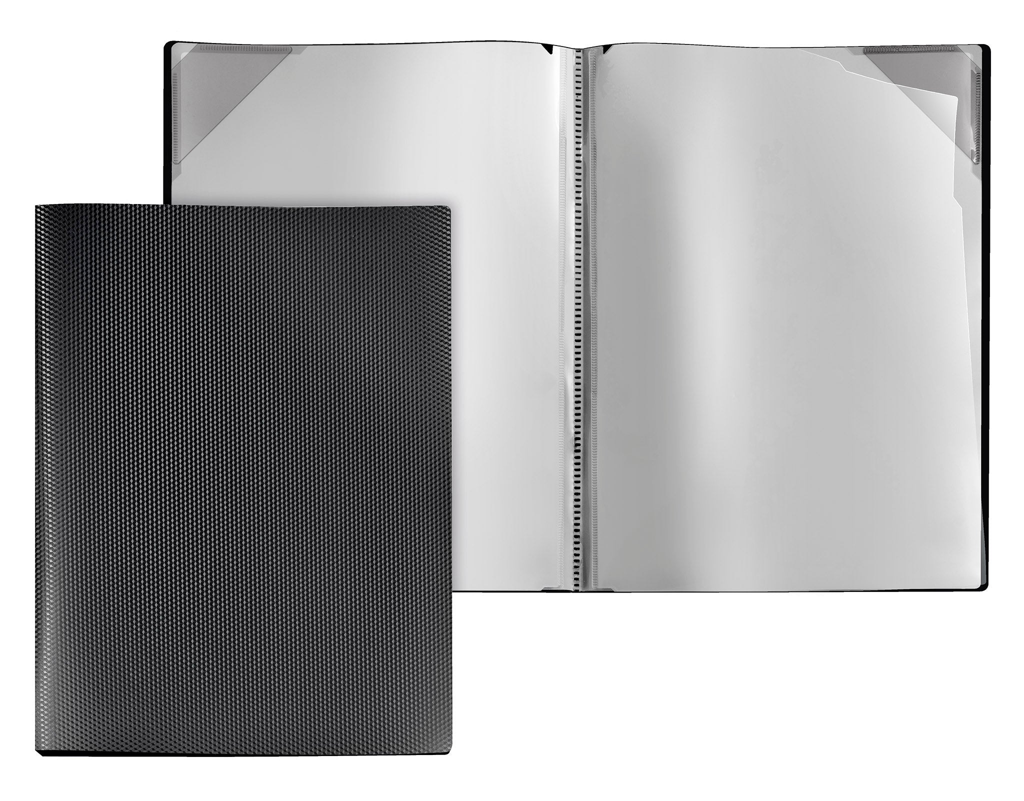 veloflex-sichtmappe-diamond-din-a4-pp-schwarz-mit-4-sichttaschen image 2