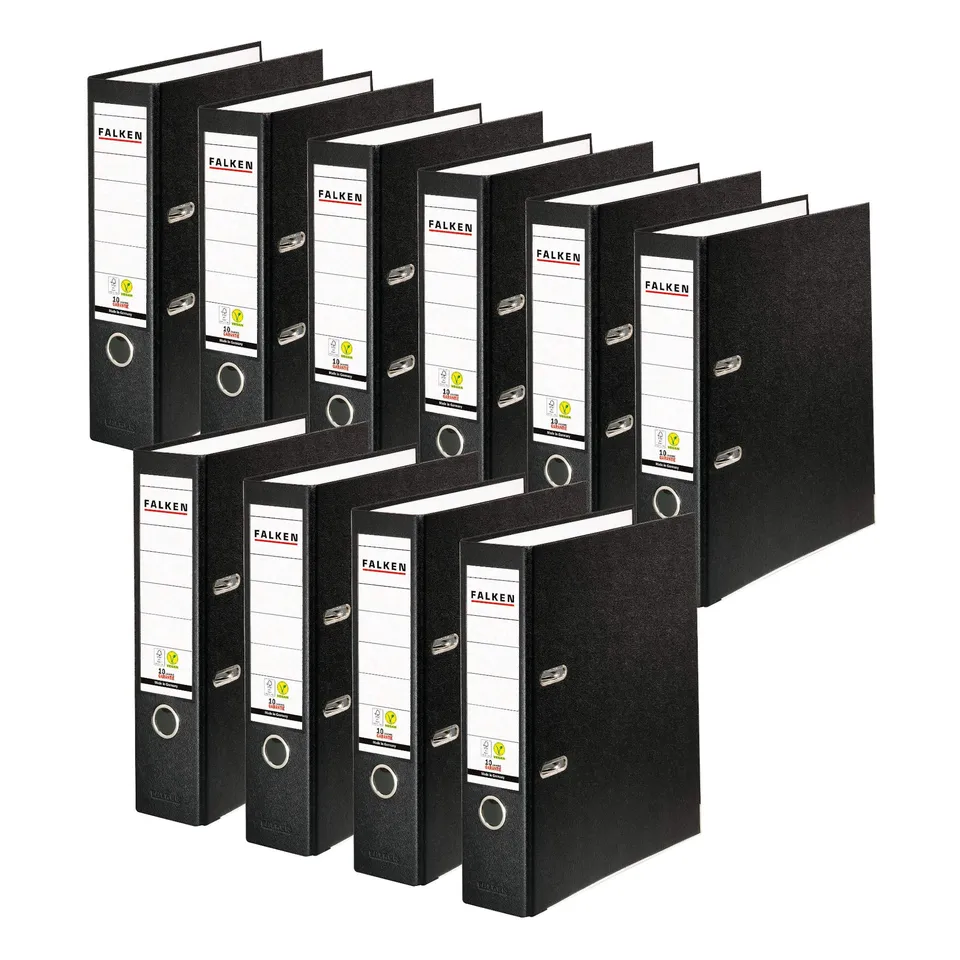 falken-pp-color-kunststoff-ordner-a4-8-cm-schwarz-10er-pack image 1
