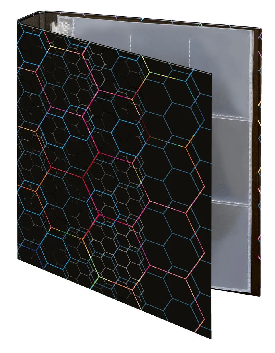 veloflex-ringbuch-f-r-sammelkarten-din-a4-karton-4-ring-inkl-10-sammelh-llen image 1