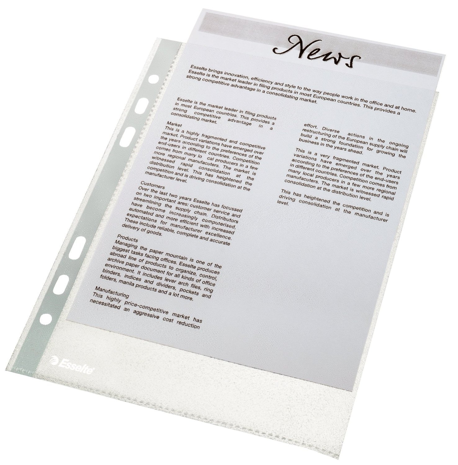 esselte-23782-prospekth-llen-a5-100-st-ck-universal-lochung-matt-0-043-mm-pp image 1