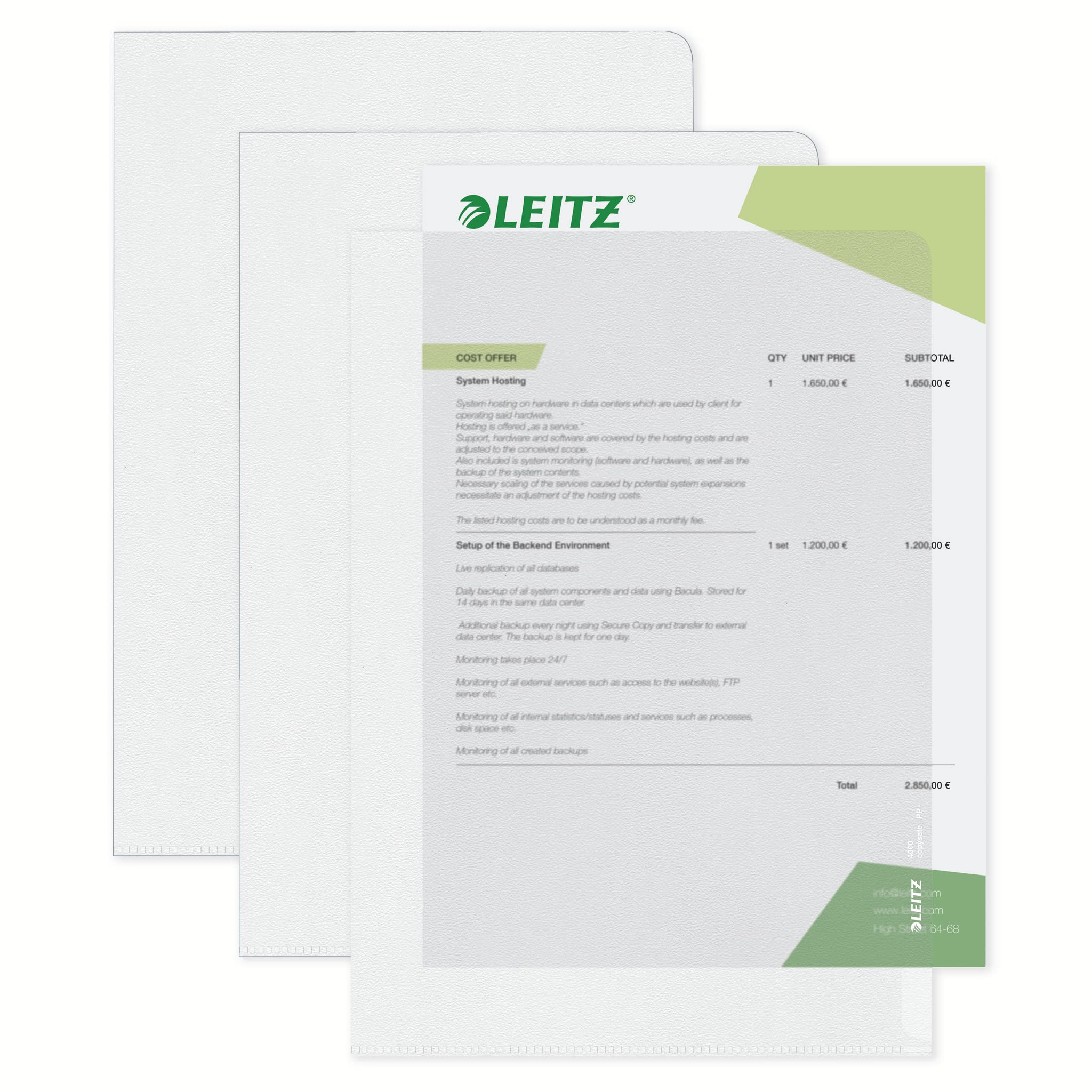 leitz-premium-sichth-llen-a4-10-st-ck-farblos-gl-nzend-0-15-mm image 1