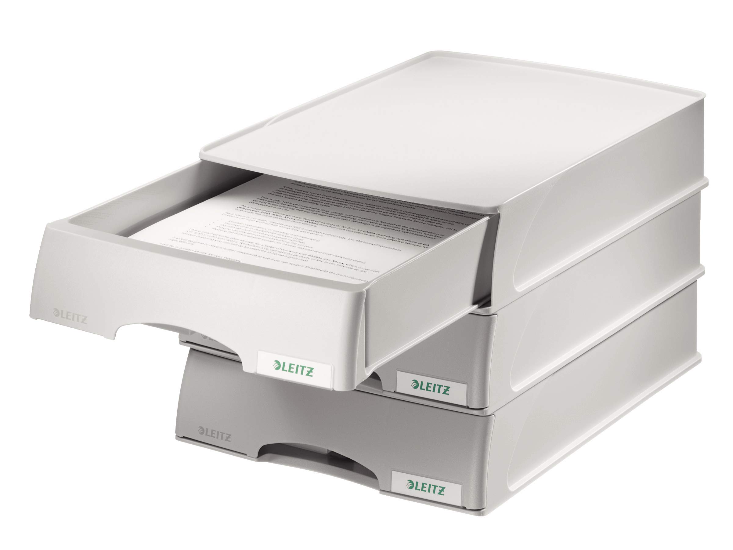 leitz-plus-briefkorb-schublade-a4-4er-pack-grau-52100085 image 3