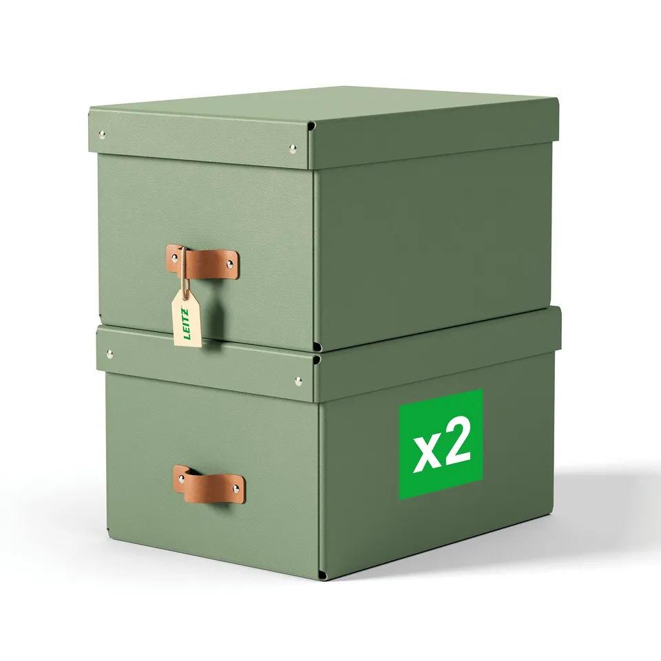 leitz-puro-aufbewahrungsbox-medium-mit-deckel-17-l-2er-set-in-gr-n-26-x-35-x-20- image 1