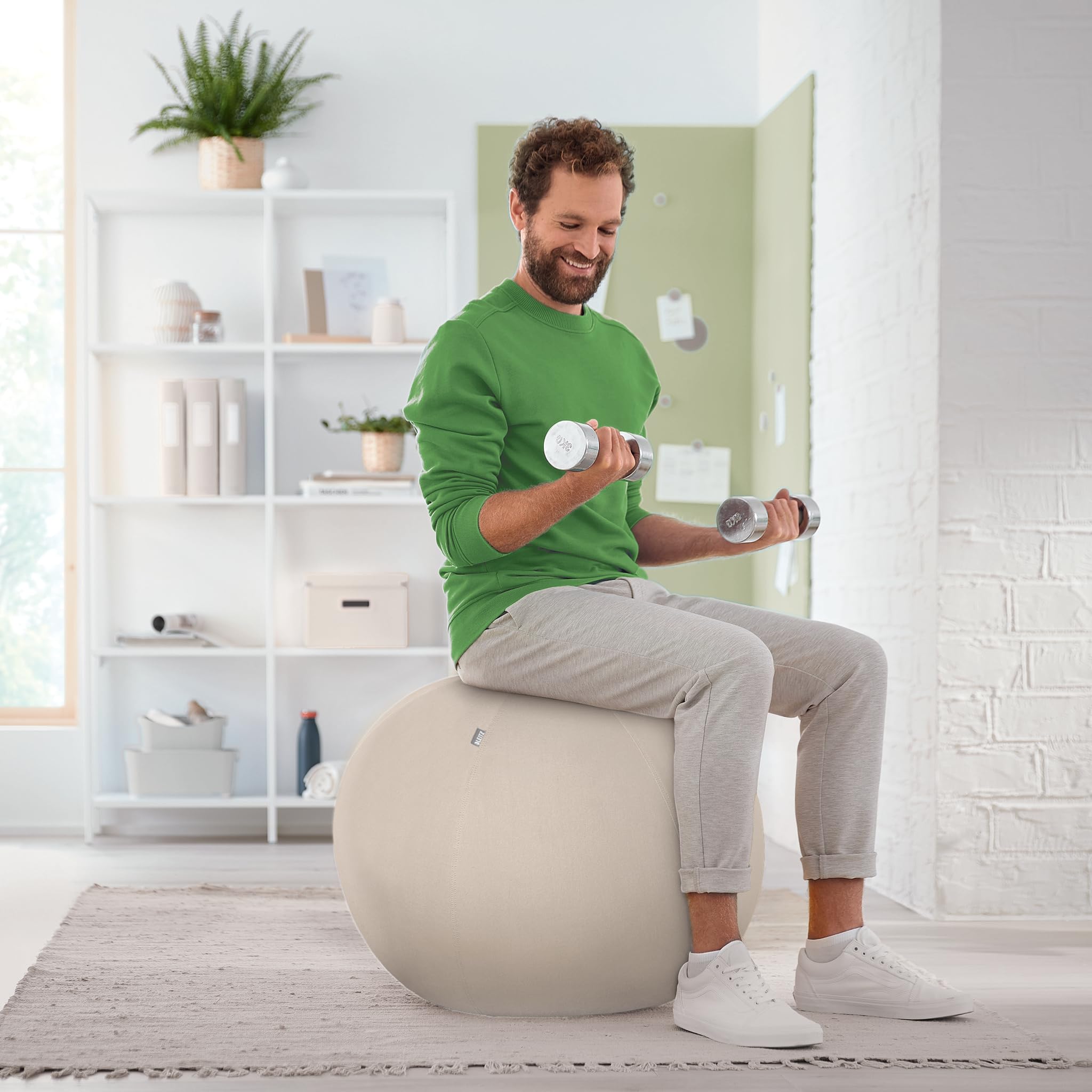 leitz-ergo-active-sitzball-65-cm-65420085-hellgrau-mit-bezug-und-pumpe image 8