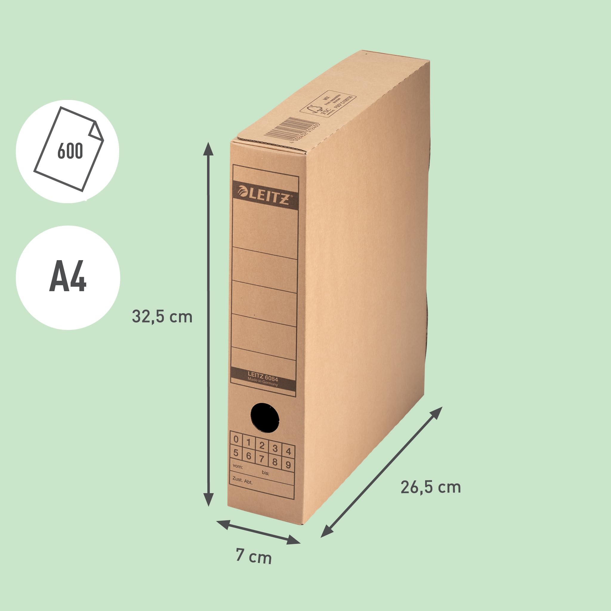 leitz-premium-archiv-schachtel-a4-70-mm-mit-verschlusslasche-10-st-ck-braun image 4