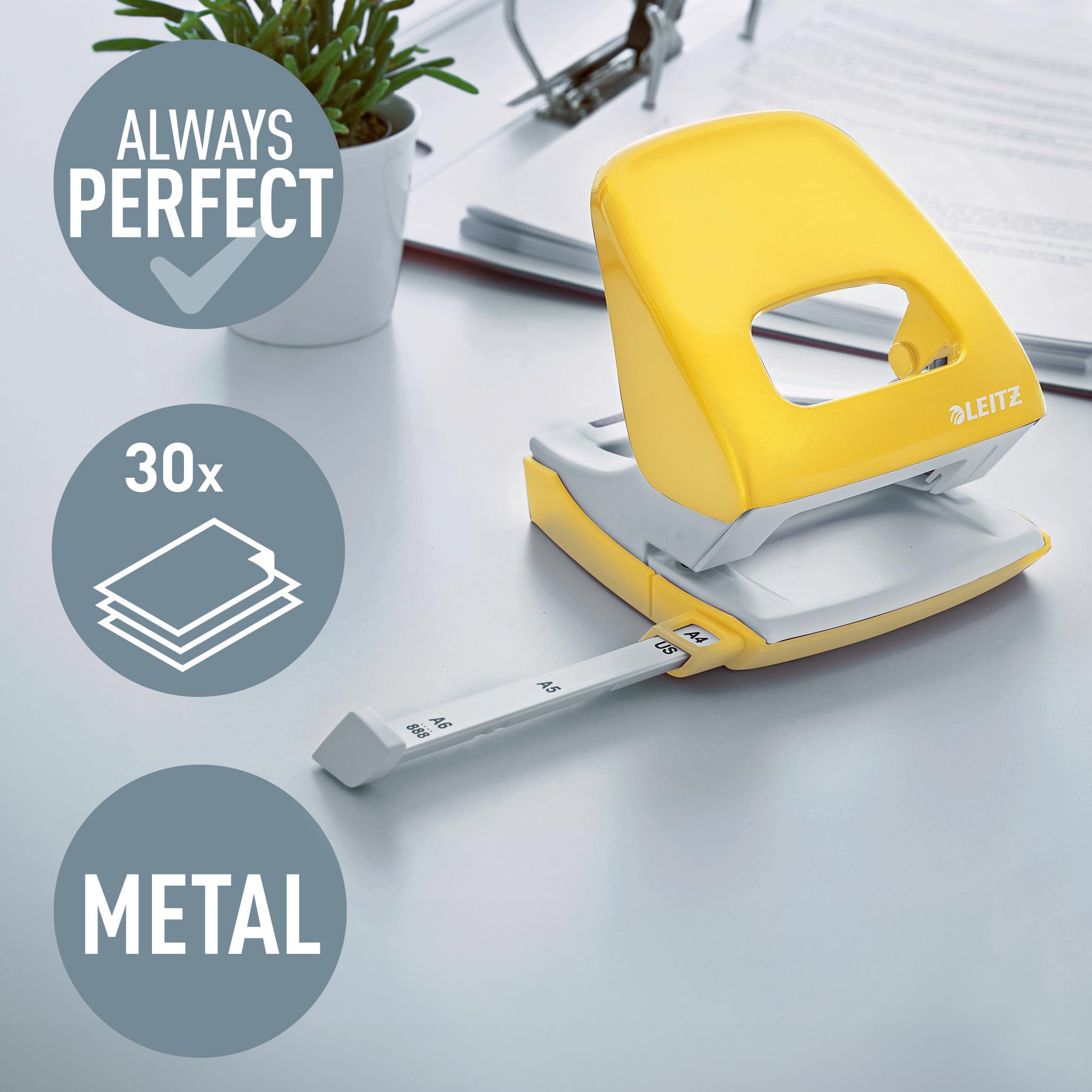 leitz-wow-locher-metall-30-blatt-gelb-50082016 image 2