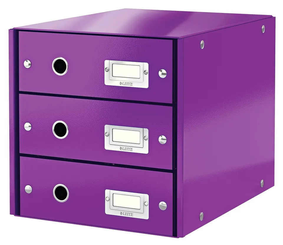 leitz-click-store-schubladenbox-a4-lila-3-schubladen-60480062 image 1