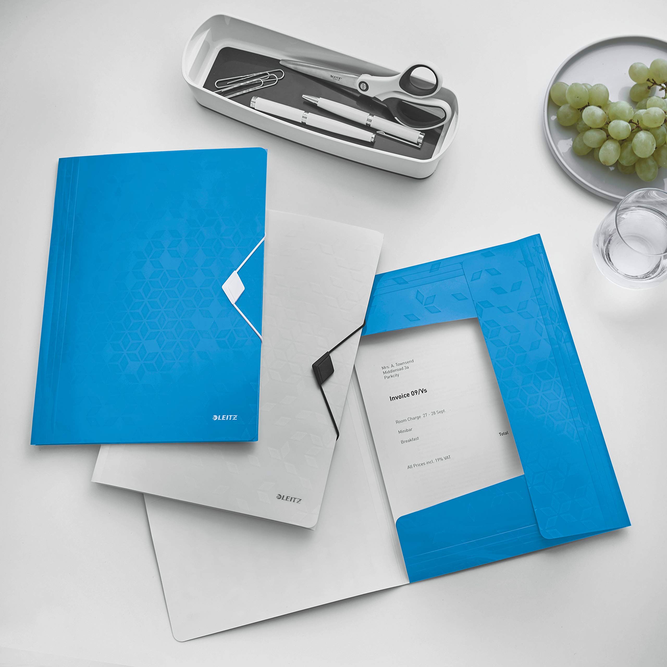 leitz-wow-eckspannermappe-a4-pp-blau-metallic-45990036 image 2