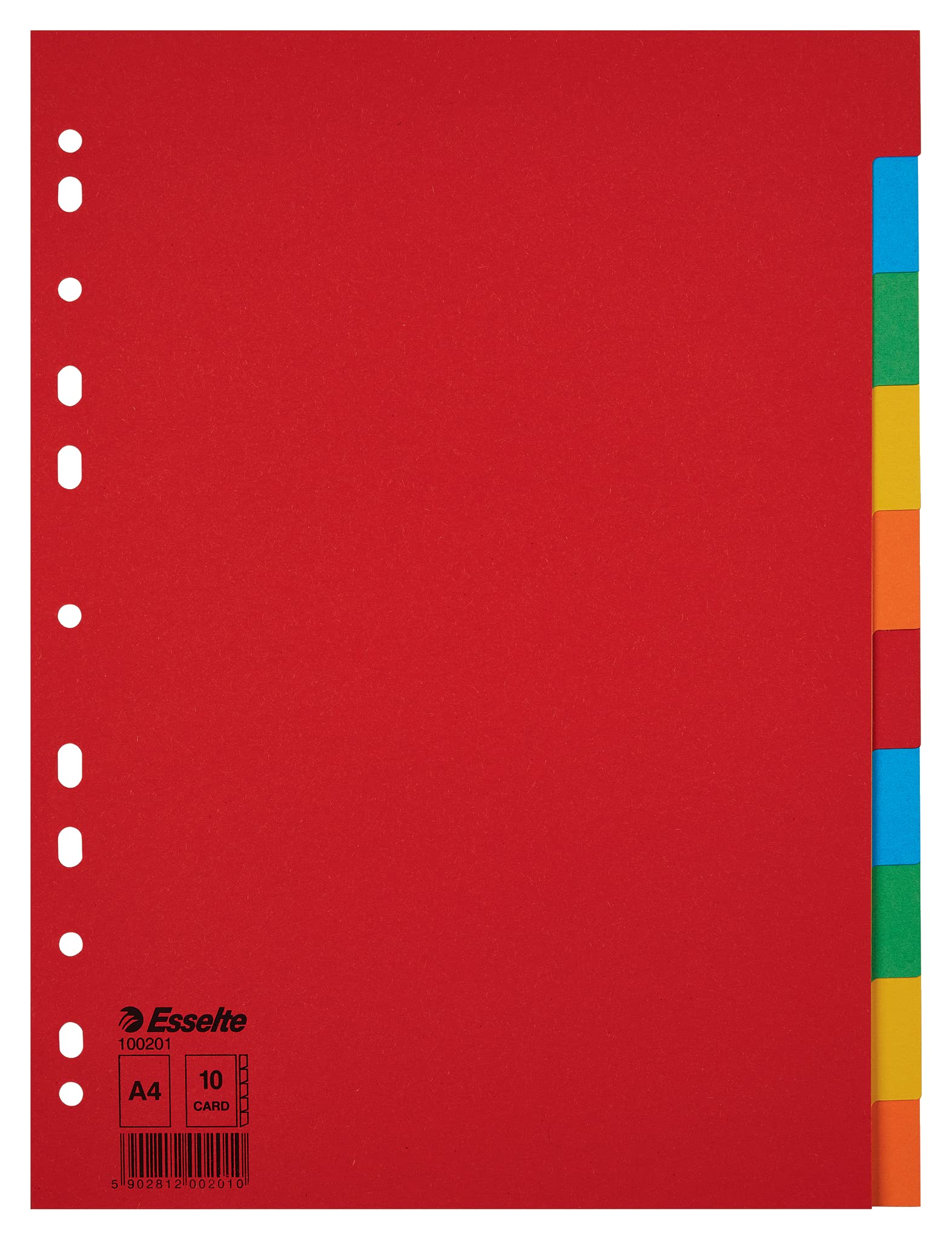 esselte-register-a4-10-trennbl-tter-mit-farbigen-taben-recyclingkarton-100201 image 1