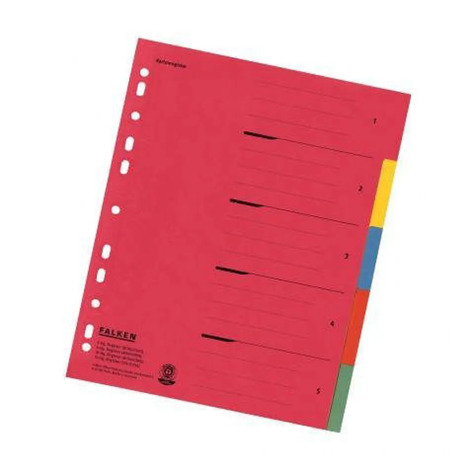 falken-karton-register-berbreit-din-a4-5-teilig-5-farbig image 1