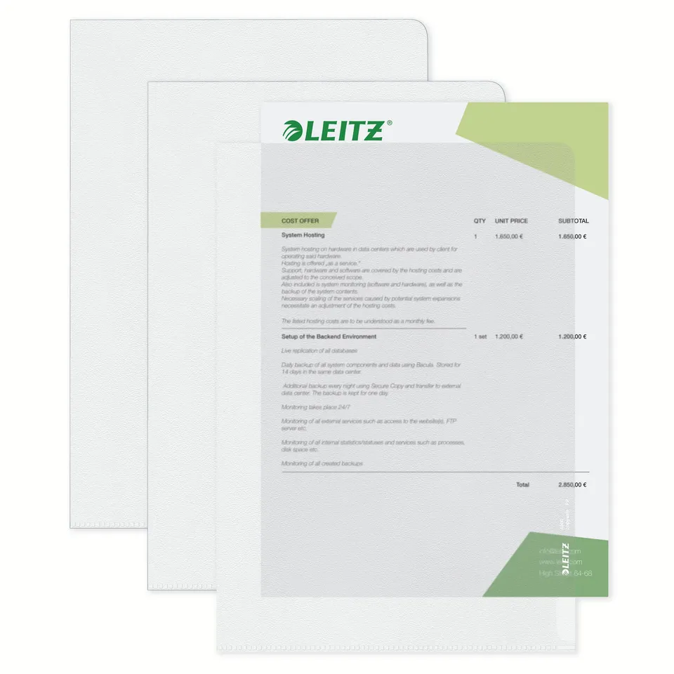 leitz-premium-sichth-llen-a4-10-st-ck-farblos-gl-nzend-0-15-mm image 1