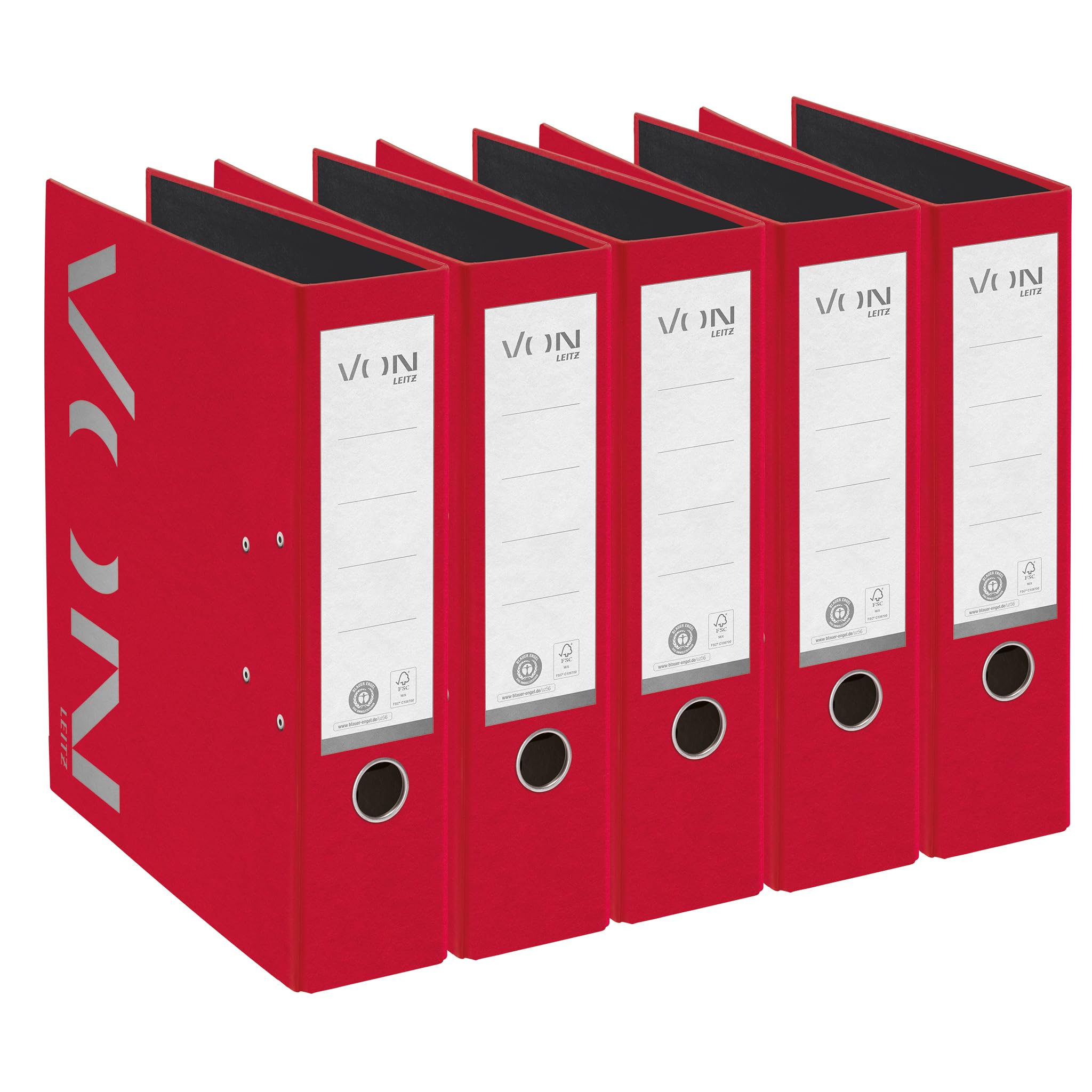 leitz-von-ordner-a4-80-mm-rot-5er-pack-recyclingkarton image 1