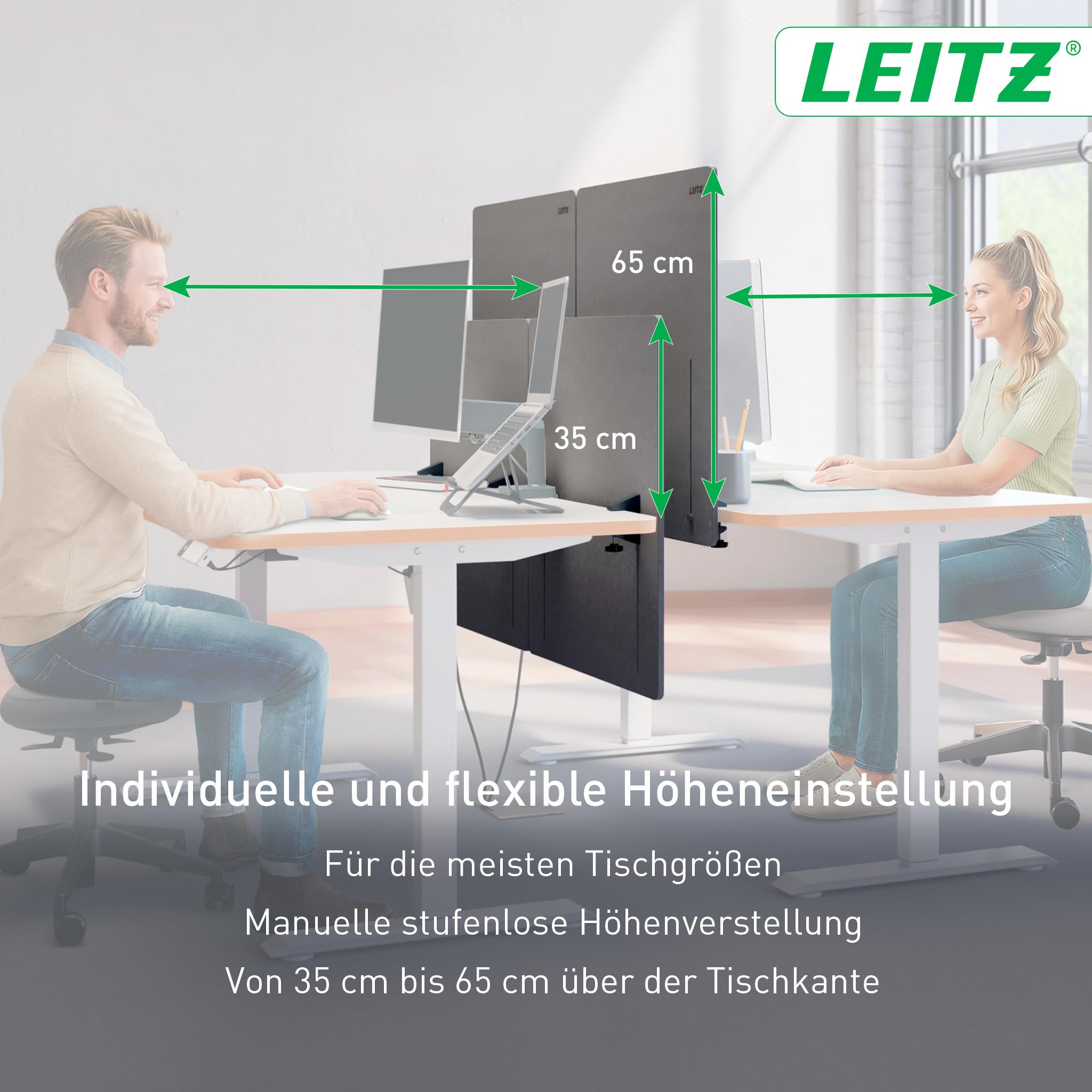 leitz-tischtrennwand-60x70cm-h-henverstellbar-mit-ger-uschd-mpfung image 3