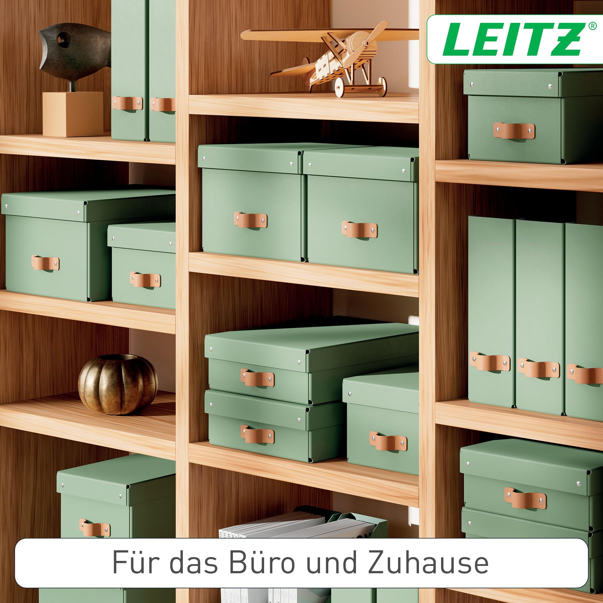 leitz-puro-aufbewahrungsbox-medium-mit-deckel-17-l-2er-set-in-gr-n-26-x-35-x-20- image 2