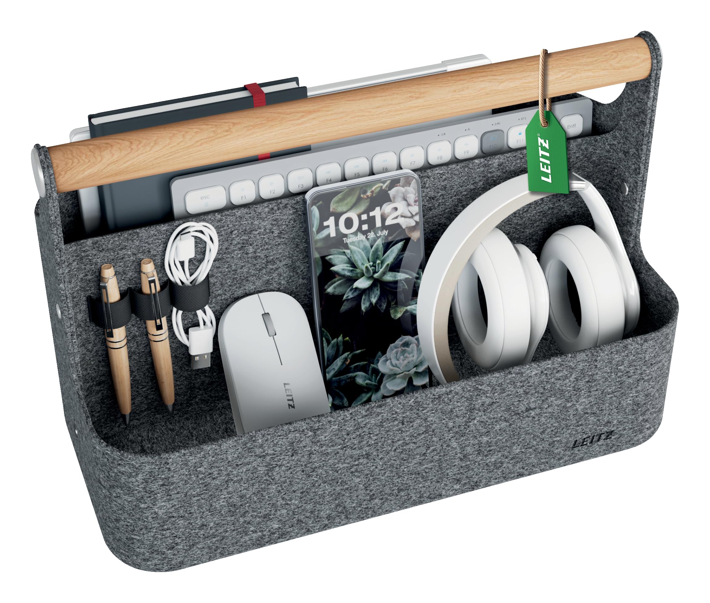 leitz-schreibtisch-organizer-mit-griff-filz-dunkelgrau-38-x-19-x-25-5-cm image 1